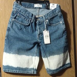 Mango MNG Denim Blue Jean Bermuda Shorts